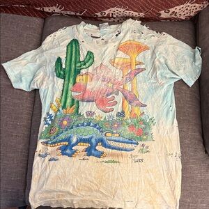 Liquid blue Graphic Tee with Colorful Cartoon Design